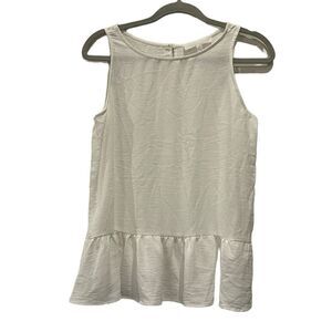 Adyson Parker Ruffle Sleeveless White Classic Classy XS Tank Top​​​